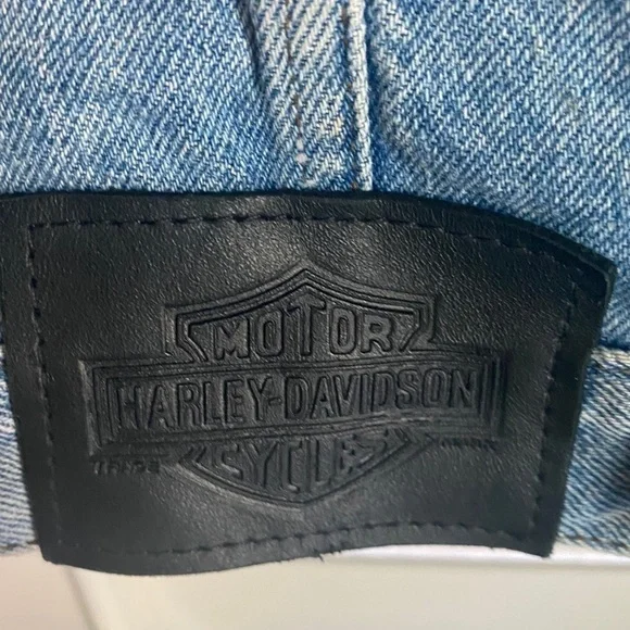 Vintage 90s Authentic Harley Davidson Denim Vest L​​​​​​​​ - Picture 6 of 8